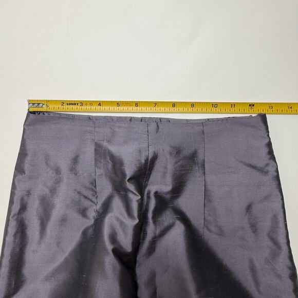 J. Peterman Co 100% Silk Pants Trousers Tailored High Waist 4 Slate Gray Sheen - Picture 6 of 13